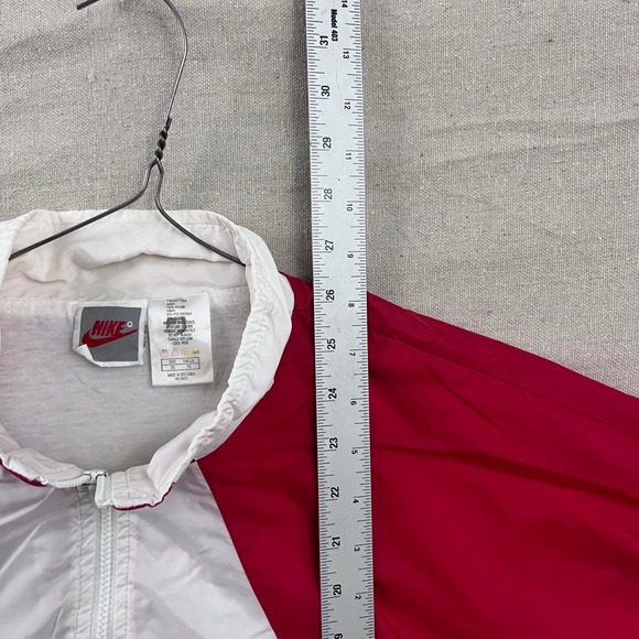 Nike Windbreaker Mens XL Red White Vintage 90s Colorblock Diamond Full Zip - Picture 7 of 7